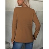 Zeagoo Womens Fall Sweaters Long Sleeve Crew Neck Ribbed Knit Pullover Tops(A Light Brown)