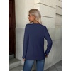 Zeagoo Womens Fall Sweaters Long Sleeve Crew Neck Ribbed Knit Pullover Tops(A Navy Blue)