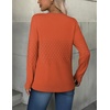 Zeagoo Womens Fall Sweaters Long Sleeve Crew Neck Ribbed Knit Pullover Tops(A Orange)