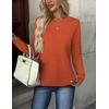 Zeagoo Womens Fall Sweaters Long Sleeve Crew Neck Ribbed Knit Pullover Tops(A Orange)