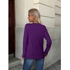Zeagoo Womens Fall Sweaters Long Sleeve Crew Neck Ribbed Knit Pullover Tops(A Purple)