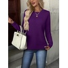 Zeagoo Womens Fall Sweaters Long Sleeve Crew Neck Ribbed Knit Pullover Tops(A Purple)