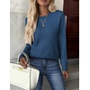 Zeagoo Womens Fall Sweaters Long Sleeve Crew Neck Ribbed Knit Pullover Tops(A Royal Blue)