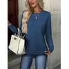Zeagoo Womens Fall Sweaters Long Sleeve Crew Neck Ribbed Knit Pullover Tops(A Royal Blue)