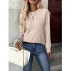 Zeagoo Womens Fall Sweaters Long Sleeve Crew Neck Ribbed Knit Pullover Tops(A Warm Apricot)