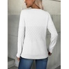 Zeagoo Womens Fall Sweaters Long Sleeve Crew Neck Ribbed Knit Pullover Tops(A White)