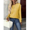 Zeagoo Womens Fall Sweaters Long Sleeve Crew Neck Ribbed Knit Pullover Tops(A Yellow)