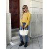 Zeagoo Womens Fall Sweaters Long Sleeve Crew Neck Ribbed Knit Pullover Tops(A Yellow)