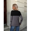 Zeagoo Womens Fall Sweaters Long Sleeve Crew Neck Ribbed Knit Pullover Tops(Black-gray)