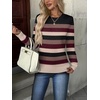 Zeagoo Womens Fall Sweaters Long Sleeve Crew Neck Ribbed Knit Pullover Tops(Colorblock 229)