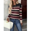 Zeagoo Womens Fall Sweaters Long Sleeve Crew Neck Ribbed Knit Pullover Tops(Colorblock 229)