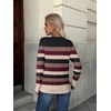 Zeagoo Womens Fall Sweaters Long Sleeve Crew Neck Ribbed Knit Pullover Tops(Colorblock 229)