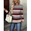 Zeagoo Womens Fall Sweaters Long Sleeve Crew Neck Ribbed Knit Pullover Tops(Colorblock 276)