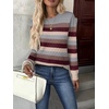 Zeagoo Womens Fall Sweaters Long Sleeve Crew Neck Ribbed Knit Pullover Tops(Colorblock 276)