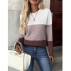 Zeagoo Womens Fall Sweaters Long Sleeve Crew Neck Ribbed Knit Pullover Tops(Colorblock 284)