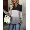 Zeagoo Womens Fall Sweaters Long Sleeve Crew Neck Ribbed Knit Pullover Tops(Colorblock 558)