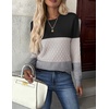 Zeagoo Womens Fall Sweaters Long Sleeve Crew Neck Ribbed Knit Pullover Tops(Colorblock 558)