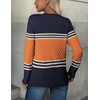 Zeagoo Womens Fall Sweaters Long Sleeve Crew Neck Ribbed Knit Pullover Tops(Orange)