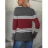 Zeagoo Womens Fall Sweaters Long Sleeve Crew Neck Ribbed Knit Pullover Tops(Red Black)