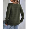 Zeagoo Womens Sweaters Cute Long Sleeve Off The Shoulder Pullover Tops Hollow Out Crochet Dressy Casual Outfits(A-army Green)