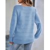 Zeagoo Womens Sweaters Cute Long Sleeve Off The Shoulder Pullover Tops Hollow Out Crochet Dressy Casual Outfits(A-baby Blue)