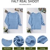 Zeagoo Womens Sweaters Cute Long Sleeve Off The Shoulder Pullover Tops Hollow Out Crochet Dressy Casual Outfits(A-baby Blue)