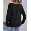 Zeagoo Womens Sweaters Cute Long Sleeve Off The Shoulder Pullover Tops Hollow Out Crochet Dressy Casual Outfits(A-black)