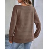 Zeagoo Womens Sweaters Cute Long Sleeve Off The Shoulder Pullover Tops Hollow Out Crochet Dressy Casual Outfits(A-dark Brown)