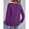 Zeagoo Womens Sweaters Cute Long Sleeve Off The Shoulder Pullover Tops Hollow Out Crochet Dressy Casual Outfits(A-dark Purple)