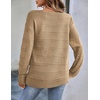 Zeagoo Womens Sweaters Cute Long Sleeve Off The Shoulder Pullover Tops Hollow Out Crochet Dressy Casual Outfits(A-khaki)