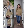 Zeagoo Womens Sweaters Cute Long Sleeve Off The Shoulder Pullover Tops Hollow Out Crochet Dressy Casual Outfits(A-khaki)