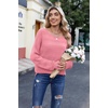 Zeagoo Womens Sweaters Cute Long Sleeve Off The Shoulder Pullover Tops Hollow Out Crochet Dressy Casual Outfits(A-light Pink)