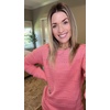 Zeagoo Womens Sweaters Cute Long Sleeve Off The Shoulder Pullover Tops Hollow Out Crochet Dressy Casual Outfits(A-light Pink)