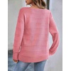 Zeagoo Womens Sweaters Cute Long Sleeve Off The Shoulder Pullover Tops Hollow Out Crochet Dressy Casual Outfits(A-light Pink)