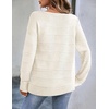 Zeagoo Womens Sweaters Cute Long Sleeve Off The Shoulder Pullover Tops Hollow Out Crochet Dressy Casual Outfits(A-white)