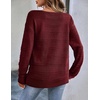 Zeagoo Womens Sweaters Cute Long Sleeve Off The Shoulder Pullover Tops Hollow Out Crochet Dressy Casual Outfits(A-wine Red)