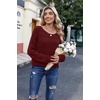 Zeagoo Womens Sweaters Cute Long Sleeve Off The Shoulder Pullover Tops Hollow Out Crochet Dressy Casual Outfits(A-wine Red)