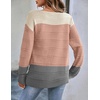 Zeagoo Womens Sweaters Cute Long Sleeve Off The Shoulder Pullover Tops Hollow Out Crochet Dressy Casual Outfits(Beige+pink+gray)