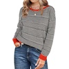 Zeagoo Womens Sweaters Cute Long Sleeve Off The Shoulder Pullover Tops Hollow Out Crochet Dressy Casual Outfits(Black Stripe)
