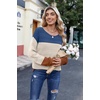 Zeagoo Womens Sweaters Cute Long Sleeve Off The Shoulder Pullover Tops Hollow Out Crochet Dressy Casual Outfits(Colorblock 458)
