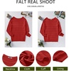 Zeagoo Womens Sweaters Cute Long Sleeve Off The Shoulder Pullover Tops Hollow Out Crochet Dressy Casual Outfits(Red)