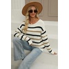 Zeagoo Womens Sweaters Cute Long Sleeve Off The Shoulder Pullover Tops Hollow Out Crochet Dressy Casual Outfits(Stripe 1)