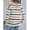 Zeagoo Womens Sweaters Cute Long Sleeve Off The Shoulder Pullover Tops Hollow Out Crochet Dressy Casual Outfits(Stripe 1)