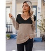 Zeagoo Womens Sweaters Fall 2026 Long Sleeve Knit Pullover V Neck Lightweight Crochet Sweater Tops Dressy Casual(Colorblock Jh395)