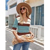 Zeagoo Womens Sweaters Fall 2026 Long Sleeve Knit Pullover V Neck Lightweight Crochet Sweater Tops Dressy Casual(Colorblock Tz163)
