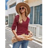 Zeagoo Womens Sweaters Fall 2026 Long Sleeve Knit Pullover V Neck Lightweight Crochet Sweater Tops Dressy Casual(Wine Red)