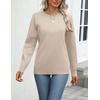 Zeagoo Womens Sweaters Long Sleeve Tops Classic Fall Clothes Crewneck Tops(Apricot)