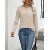 Zeagoo Womens Sweaters Long Sleeve Tops Classic Fall Clothes Crewneck Tops(Apricot)