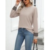 Zeagoo Womens Sweaters Long Sleeve Tops Classic Fall Clothes Crewneck Tops(Apricot-tz255)