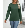 Zeagoo Womens Sweaters Long Sleeve Tops Classic Fall Clothes Crewneck Tops(Army Green)